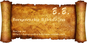 Benyovszky Bibiána névjegykártya